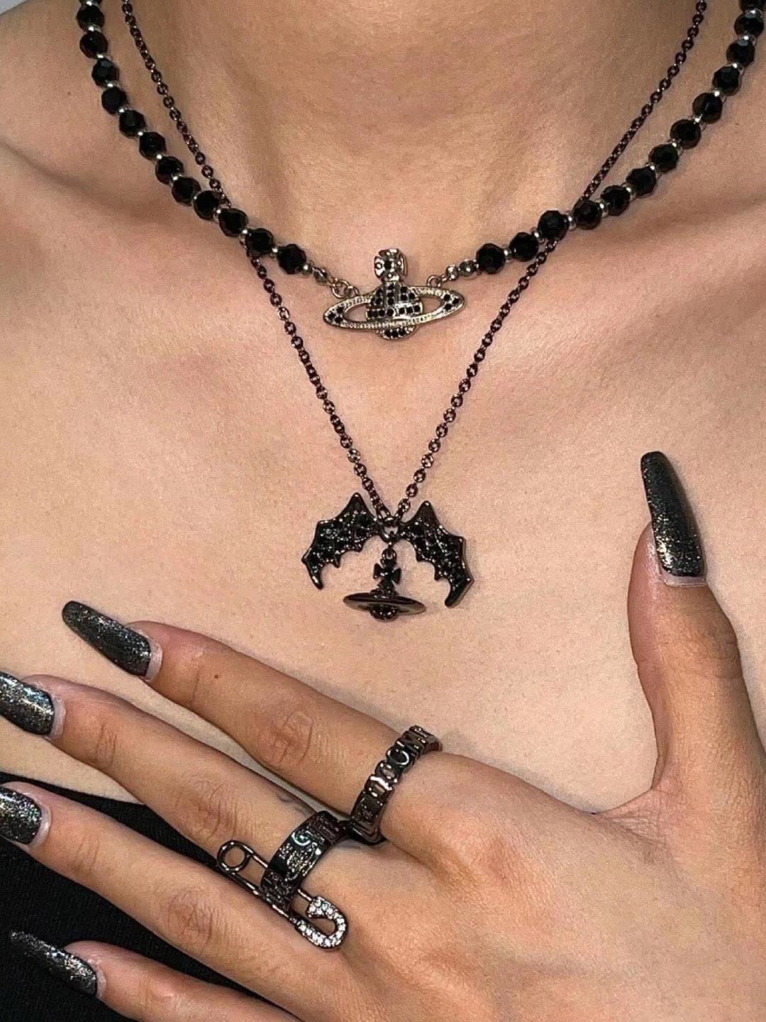Vivienne Westwood Orb Necklace with Black Beads